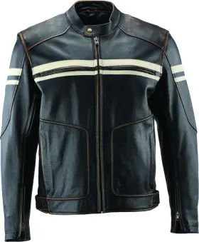 094383 Kuryakyn Leather By River Road Hoodlum For Vintage Jacket Black - Medium