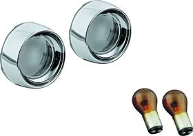 Kuryakyn 191209000943 Deep Dish Bezels With Smoke Lenses Red Light