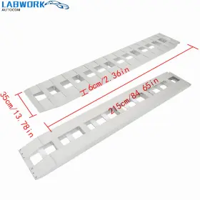 La1792536cm Labworkautocom 7ft 84 Inch X14 Aluminum Ramps 6000lbs Car Trailer Truck Hook End 1 Pair