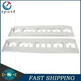 Sst27493t Labworkmoto Aluminum Sliver 72ftft 14ftft Trailer Ramps 6500lbs Total Beavertail Hook End 2pcs