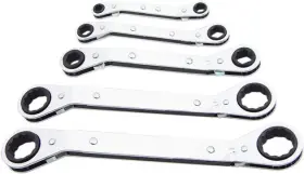 Row-5 Lang Tools Ratcheting Offset Wrench Set 5-piece Sae