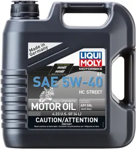20414-4 Liqui Moly Hc Street 4t Synthetic Motor Oil 5w-40 4 Liter Case 4-pack