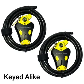 8413kacbl-66 Master Lock 8413kacbl - Two 6 Ft Python Adjustable Cable Locks Keyed Alike