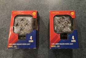 Maxxima Mwl-20 Two Nib 1 000 Lumen Square 4 Led Work Lights