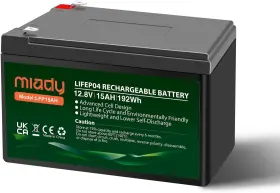 Lfp15ah Miady 12v 15ah Lithium Lifepo4 Deep Cycle Battery 3000 Cycles 12v-15ah
