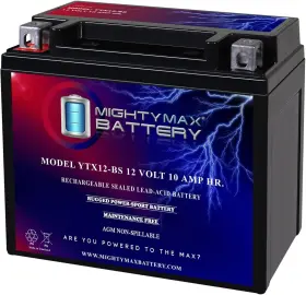 Ytx12-bs Mighty Max Battery 3455639 -12 Volt 10 Ah 180 Cca Rechargeable