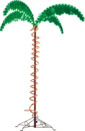8080104 Mings Mark Ming S Green Long Life Decorative 7 Led Rope Light Palm Tree
