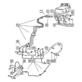 55366058ac Mopar Secondary Master Cylinder To Hcu Brake Hydraulic Line Junction