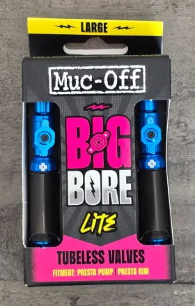 21155 Muc-off Big Bore Lite Tubeless Valves 45mm Cnc Aluminum Blue #21155