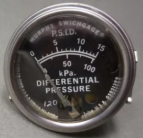05051399 Murphy Differential Pressure Swichgage 0-15 Psid 0-100 Kpad Mil Surplus