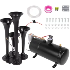 1bcw-aph-02 Nbjingyi New Air Horn Truck Train Horns Kit 12v With Compressor 4 Trumpet For
