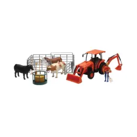 Ss-33313 New-ray Toys Kubota Farm Tractor L6060 With Cow Playset