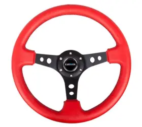 Rst-006rr-bs-b Nrg Steering Wheel - 350mm / 3 Inch Deep Dish Red Leather Black Stitch Sp