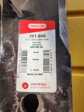Oregon 391-606 Blade - 16.5 Inch Replacement For Snapper