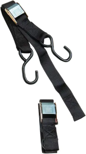 Td0030 Parts Unlimited Heavy Duty Cam Buckle Tie-down With Built-in Assist-black-td0030