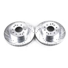 Powerstop 792088551177 Power Stop 63-82 Chevrolet Corvette Rear Evolution Drilled And Slotted Rotors - Pa