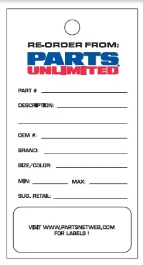 Dis50 Promotional Items Vendor Re-order Card