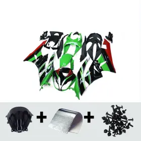 Fwzx6r-2009-15 Protek #kpkxiyu88 Green Black Bodywork For Kawasaki Zx6r Ninja 2009 2010 2011 2012 Abs Fairings
