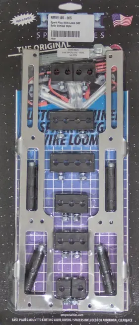 Rmw1105-90s R And M Specialties Spark Plug Wire Loom Sbf Satin Vertical Style
