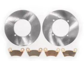 A-80143 Race-driven Rear Mudrat Brake Rotors And Pads Fits 2009-2012 Polaris Ranger 500 4x4 Efi