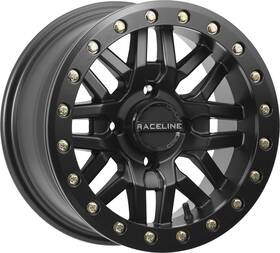 Raceline A91b-51056-55 Ryno Bdlk Wheel 15x10 4/156 5 Black Fits Polaris Rzr Models