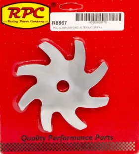 R8867 Racing Power Co-packaged Alternator Pulley Fan Polished Aluminum