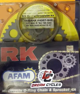 4067-942 Rk Nos Yamaha Yfz600r Chain And Sprocket Kit Racing Only 95-95 520 Conversion Yfz New