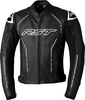 102977whi-46 Rst S1 Ce Leather Jacket X-large Black/black/white