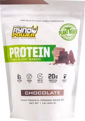 1lb-plnt-choc Ryno Power Plant-based Protein Powder - Chocolate 1 Lb 10 Servings