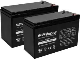 Sp-1270 Sefepoder 12 Volt 7ah Rechargeable Sealed Lead Acid Battery 2 Pack F1 Terminals