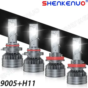 Skn-9005 Shenkenuo Skn-9005/hb3 H11/h9/h8 For Honda Civic 2016-2019 Led Headlight High/low 2pair Bulbs 6500k White Bright