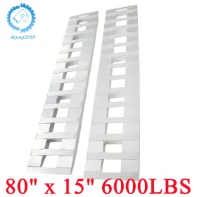 Su912050ku Skyup2018 1 Pair Of 80 Inch X 15 Aluminum Truck Car Auto Trailer Ramps Hook End Knife