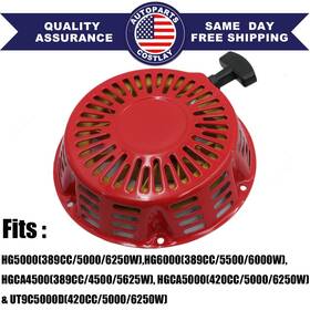 Soillar Ut9c5000d Generator Recoil Starter Fits Homelite Hg6000 Hgca4500 Hgca5000 Usa