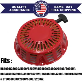 Ut9c5000d Soillar Generator Recoil Starter Fits Homelite Hg6000 Hgca4500 Hgca5000 Usa