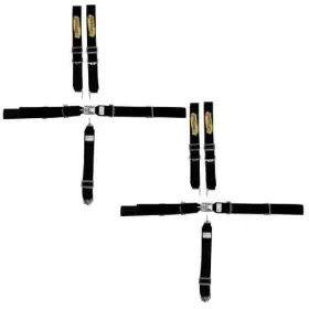 910-728-blk-2 Speedway Pair Black 5 Point Racing Harness Seat Belt Combo Latch And Link Pull Down Razor