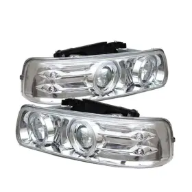 99-02projector Spyder 847245009609 Chevy Silverado 1500/2500 Headlights Led Halo Chrome P