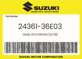 24361-36e03 Suzuki Genuine Gear 6th Driven Nt 19 -