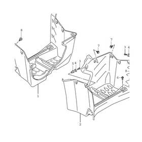 Suzuki 35463 For Oem Part 63341-27h02-291 Mudguard Footrest Lh Black Replacement