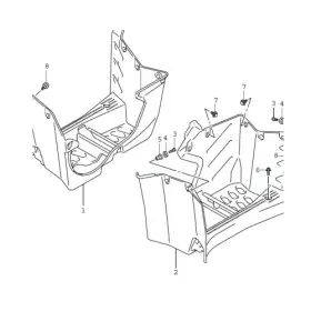 63341-27h02-291 Suzuki 35463 For Oem Part Mudguard Footrest Lh Black Replacement