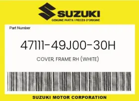 47111-49j00-30h Suzuki Genuine Cover Frame Rh White -