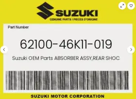 62100-46k11-019 Suzuki 6210046k11019 Absorber Assy Rear Shock New Genuine Oem P