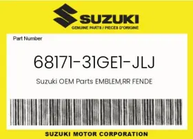 68171-31ge1-jlj Suzuki Genuine Emblem Rr Fende -