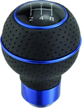Tri008c Thruifo 5 Speed Gear Stick Shifter Handle Leather Covered Aluminum Mt Car Shift Blue