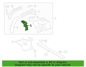 Toyota 53704-33060 Apron Sub-assy Front Fender No.2 Lh 5370433060 New Genuine