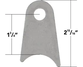 Trail Gear 012433008126 180195-kit Offset Weld On Coped Tabs 1/2 Hole 1-1/2 Cope 2-15/16 Tall