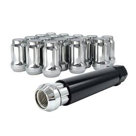 Tyk Industries Tyk341140-24-kt 24 Chrome 7/16 Wheel Lock Tuner Lug Nuts - 6 Spline 1.38 Inch Tall With Key