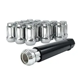 Tyk341140-24-kt Tyk Industries 24 Chrome 7/16 Wheel Lock Tuner Lug Nuts - 6 Spline 1.38 Inch Tall With Key