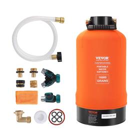 Vevor 840349970882 16 000 Grain Portable Water Softener Orange Rws16000 Brass Fittings Hose