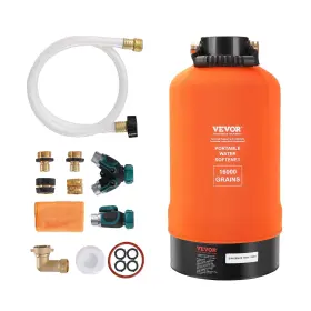 Rws16000 Vevor 840349970882 16 000 Grain Portable Water Softener Orange Brass Fittings Hose