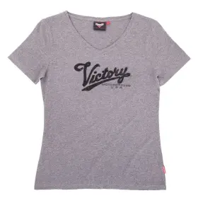 286439903 Victory Motorcycle New Womens Sequin Logo V-neck T-shirt Medium